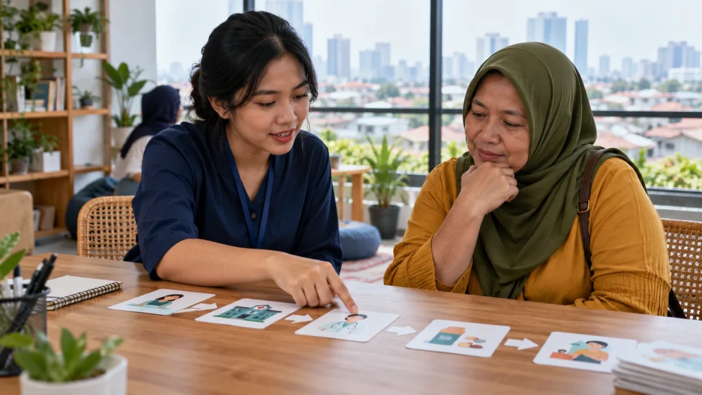 Ilustrasi alur informasi JKN dan Program Rujuk Balik di Jakarta Barat