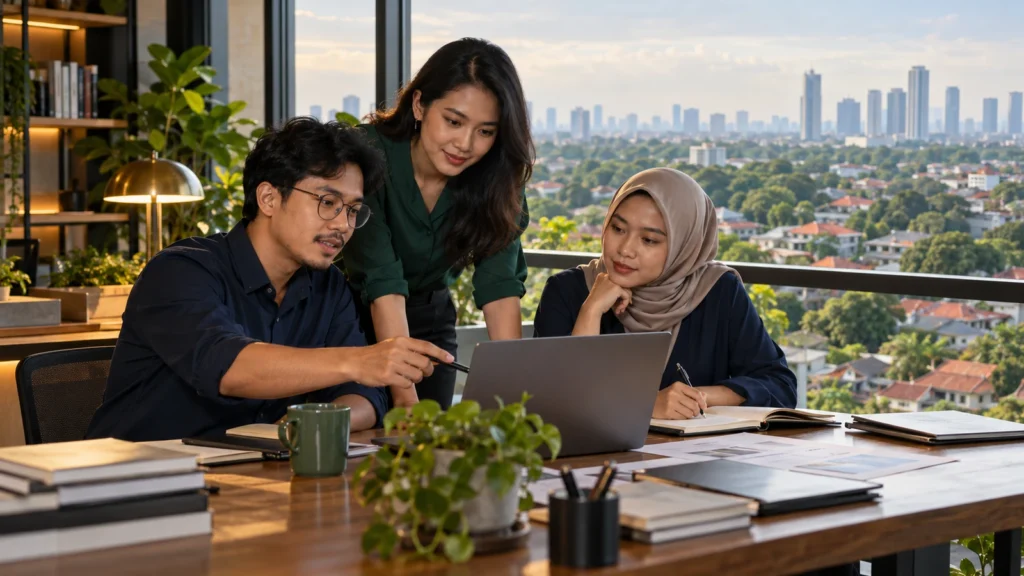 Ilustrasi tim editorial Apotek BPJS Jakarta Barat meneliti sumber informasi